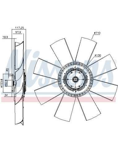 Embrague, ventilador del radiador Nissens 86066 - NISSENS EMBRAG. VENTIL. RVI -