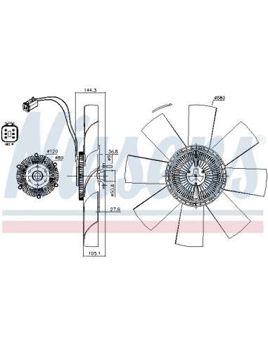 Embrague, ventilador del radiador Nissens 86067 - NISSENS EMBRAG. VENTIL. RVI -