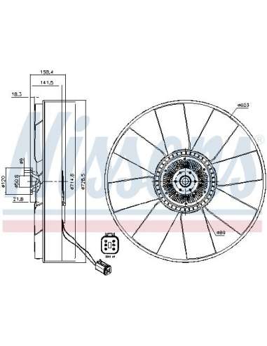 Embrague, ventilador del radiador Nissens 86068 - NISSENS EMBRAG. VENTIL. RVI -