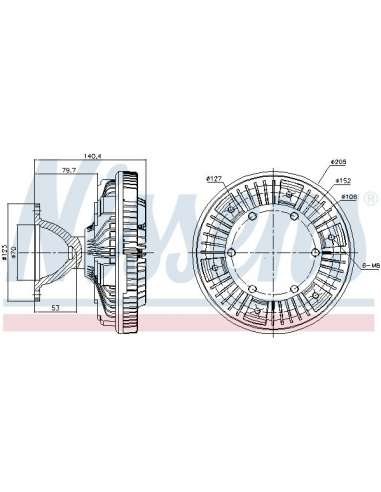 Embrague, ventilador del radiador Nissens 86069 - NISSENS EMBRAG. VENTIL. DAF C