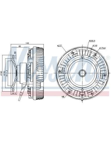 Embrague, ventilador del radiador Nissens 86085 - NISSENS EMBRAG. VENTIL. MERCE