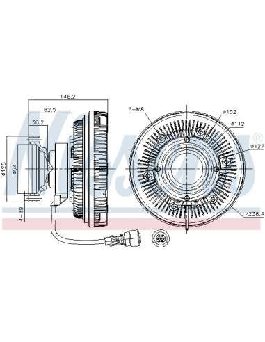 Embrague, ventilador del radiador Nissens 86086 - NISSENS EMBRAG. VENTIL. VOLVO