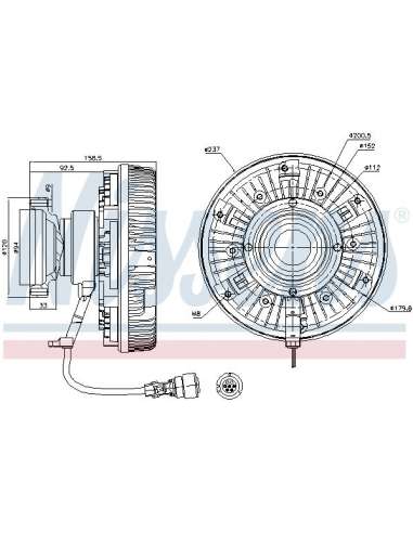 Embrague, ventilador del radiador Nissens 86089 - NISSENS EMBRAG. VENTIL. RVI -