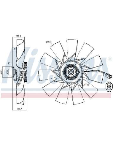 Embrague, ventilador del radiador Nissens 86096 - NISSENS EMBRAG. VENTIL. SCANI