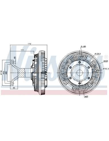 Embrague, ventilador del radiador Nissens 86104 - NISSENS EMBRAG. VENTIL. DAF C