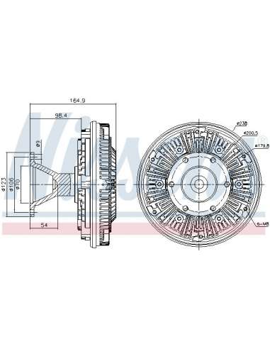 Embrague, ventilador del radiador Nissens 86107 - NISSENS EMBRAG. VENTIL. SCANI