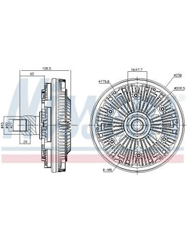 Embrague, ventilador del radiador Nissens 86144 - NISSENS EMBRAG. VENTIL. RVI -