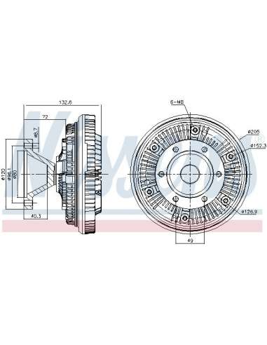 Embrague, ventilador del radiador Nissens 86145 - NISSENS EMBRAG. VENTIL. DAF 8