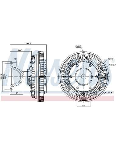 Embrague, ventilador del radiador Nissens 86146 - NISSENS EMBRAG. VENTIL. SCANI