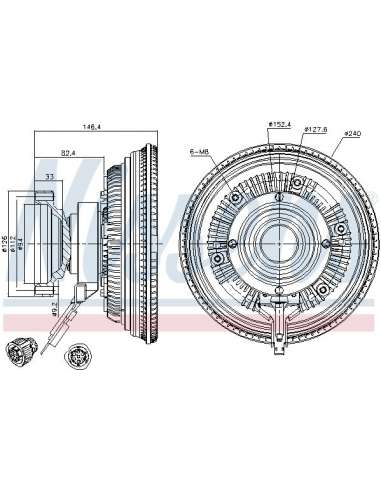 Embrague, ventilador del radiador Nissens 86150 - NISSENS EMBRAG. VENTIL. VOLVO