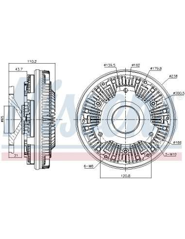 Embrague, ventilador del radiador Nissens 86153 - NISSENS EMBRAG. VENTIL. MERCE