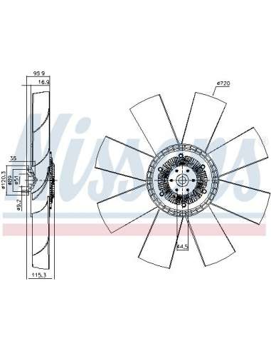 Embrague, ventilador del radiador Nissens 86161 - NISSENS EMBRAG. VENTIL. RVI -