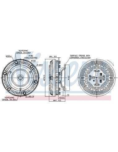 Embrague, ventilador del radiador Nissens 86171 - NISSENS EMBRAG. VENTIL. MERCE