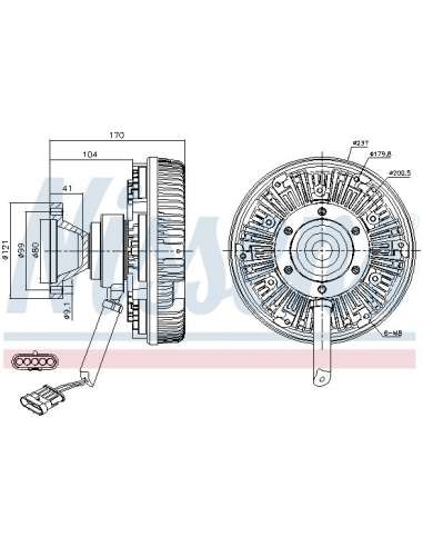 Embrague, ventilador del radiador Nissens 86177 - NISSENS EMBRAG. VENTIL. DAF C
