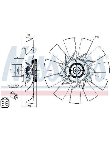 Embrague, ventilador del radiador Nissens 86188 - NISSENS EMBRAG. VENTIL. SCANI