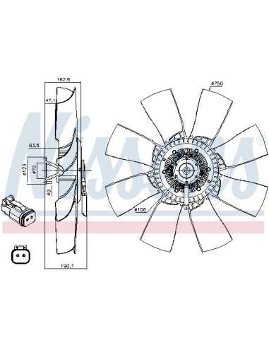 Embrague, ventilador del radiador Nissens 86193 - NISSENS EMBRAG. VENTIL. SCANI