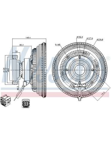 Embrague, ventilador del radiador Nissens 86199 - NISSENS EMBRAG. VENTIL. RVI -