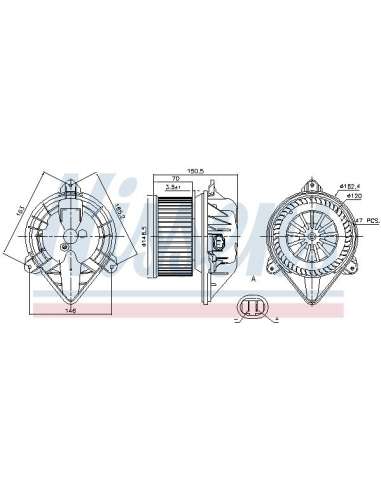 Motor eléctrico, ventilador habitáculo Nissens 87173 - NISSENS SOPLADOR OPEL VIVARO MEYLE-ORIGINAL Quality
