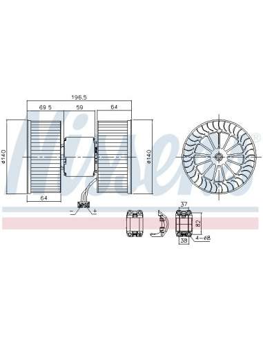 Motor eléctrico, ventilador habitáculo Nissens 87196 - NISSENS SOPLADOR BMW 3 E46 9 MEYLE-ORIGINAL Quality