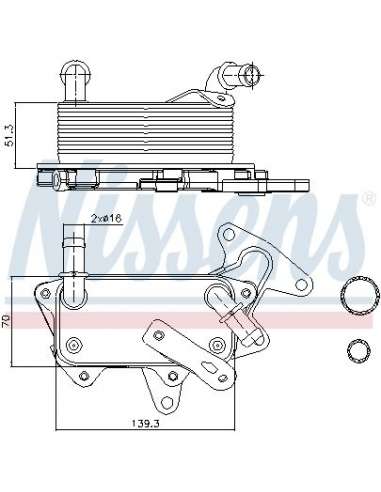 Radiador de aceite, transmisión automática Nissens 90748 - NISSENS ENFR. ACEITE VOLKSWAG MEYLE-ORIGINAL Quality