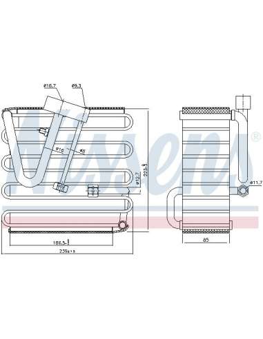 Evaporador, aire acondicionado Nissens 92023 - NISSENS EVAPORADOR HONDA CIVI