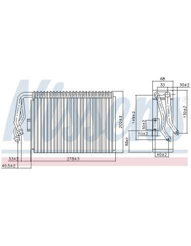 Evaporador, aire acondicionado Nissens 92097 - NISSENS EVAPORADOR SAAB 900