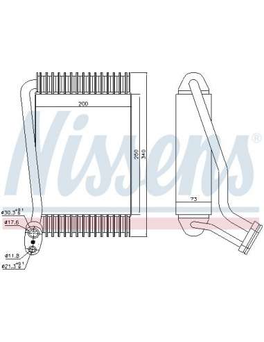 Evaporador, aire acondicionado Nissens 92143 - NISSENS EVAPORADOR AUDI A 4 /