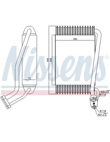 Evaporador, aire acondicionado Nissens 92144 - NISSENS EVAPORADOR VOLKSWAGEN