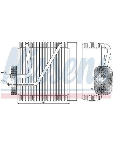 Evaporador, aire acondicionado Nissens 92161 - NISSENS EVAPORADOR VOLKSWAGEN