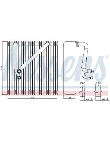 Evaporador, aire acondicionado Nissens 92164 - NISSENS EVAPORADOR VOLKSWAGEN