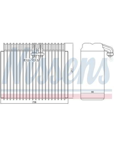 Evaporador, aire acondicionado Nissens 92171 - NISSENS EVAPORADOR FIAT BRAVA