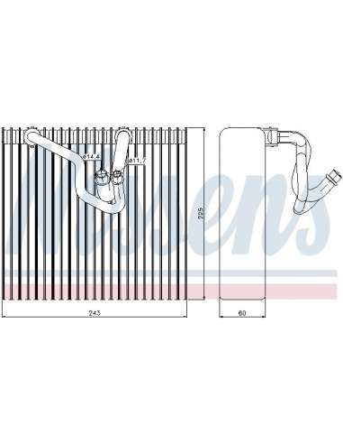 Evaporador, aire acondicionado Nissens 92187 - NISSENS EVAPORADOR OPEL CORSA