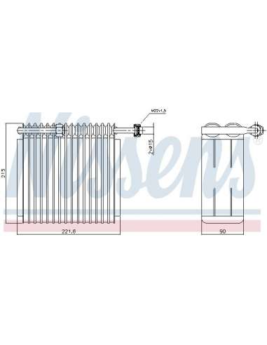 Evaporador, aire acondicionado Nissens 92199 - NISSENS FIAT PALIO 96-