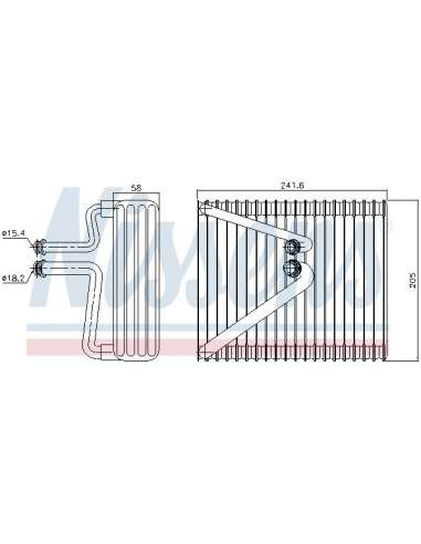 Evaporador, aire acondicionado Nissens 92206 - NISSENS EVAPORADOR FIAT DOBLO