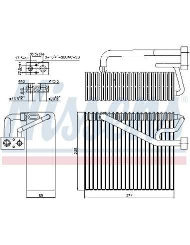 Evaporador, aire acondicionado Nissens 92211 - NISSENS EVAPORADOR CHRYSLER 3