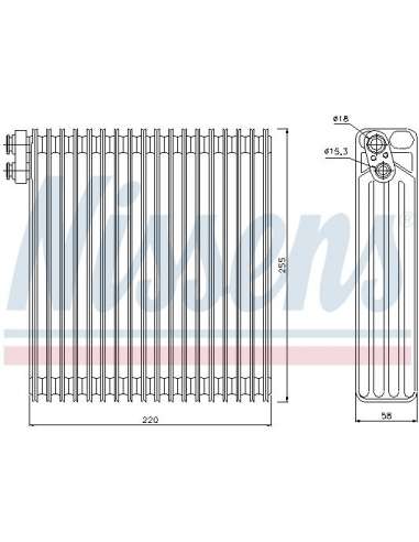 Evaporador, aire acondicionado Nissens 92283 - NISSENS EVAPORADOR TOYOTA YAR