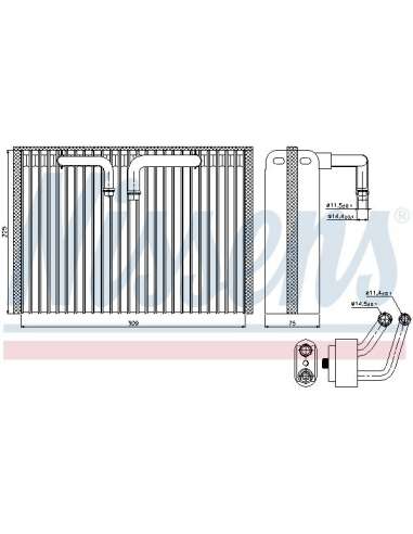 Evaporador, aire acondicionado Nissens 92296 - NISSENS EVAPORADOR SAAB 9-5