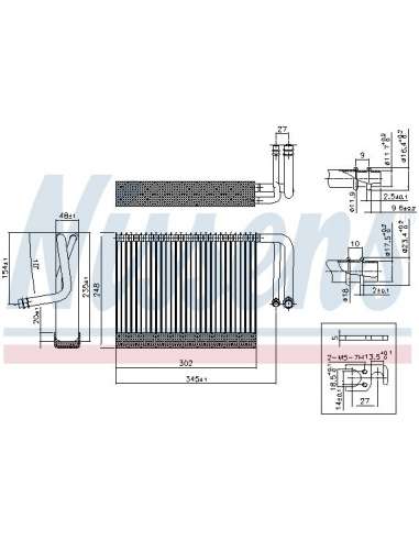 Evaporador, aire acondicionado Nissens 92327 - NISSENS EVAPORADOR BMW 5 F10-