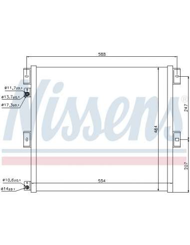 Condensador, aire acondicionado Nissens 940075 - NISSENS CONDENSADOR RVI - RE