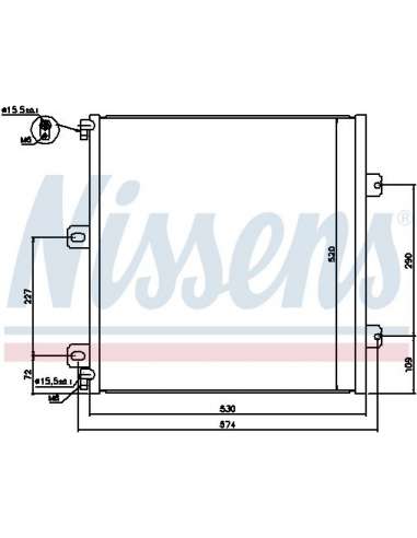 Condensador, aire acondicionado Nissens 940076 - NISSENS CONDENSADOR RVI - RE