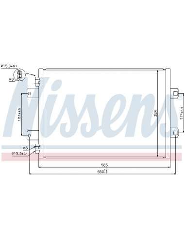 Condensador, aire acondicionado Nissens 940077 - NISSENS CONDENSADOR RVI - RE