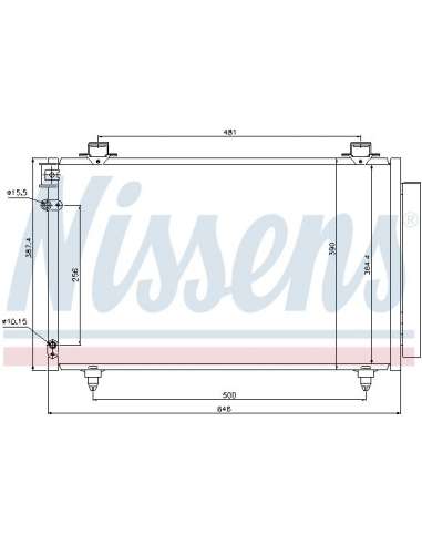 Condensador, aire acondicionado Nissens 940081 - NISSENS CONDENSADOR TOYOTA C