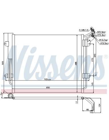 Condensador, aire acondicionado Nissens 940256 - NISSENS CONDENSADOR VOLKSWAG