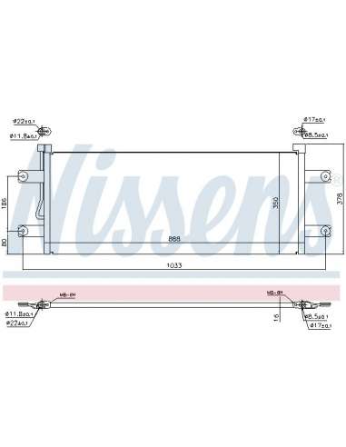 Condensador, aire acondicionado Nissens 940264 - NISSENS CONDENSADOR MERCEDES