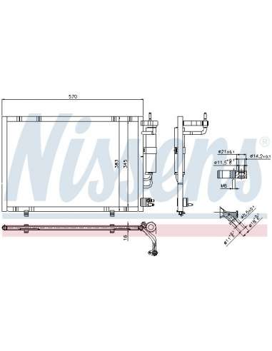 Condensador, aire acondicionado Nissens 940277 - NISSENS CONDENSADOR FORD FIE