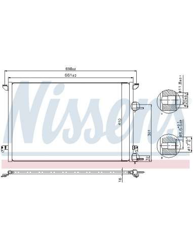 Condensador, aire acondicionado Nissens 940320 - NISSENS CONDENSADOR SAAB 9-3