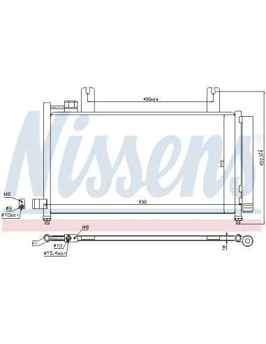 Condensador, aire acondicionado Nissens 940328 - NISSENS CONDENSADOR FIAT SED