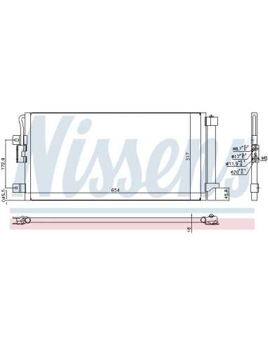 Condensador, aire acondicionado Nissens 940334 - NISSENS FIAT 500 US 12-