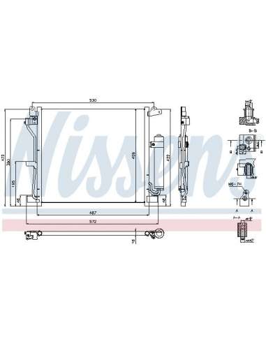 Condensador, aire acondicionado Nissens 940337 - NISSENS CONDENSADOR NISSAN J