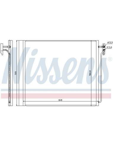 Condensador, aire acondicionado Nissens 940343 - NISSENS CONDENSADOR RANGE RO